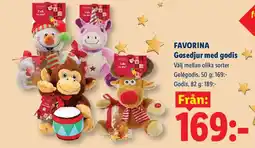Lidl Favorina gosedjur med godis erbjuda