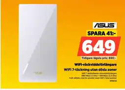 Power Asus wifi-räckviddsförlängare wifi 7-täckning utan döda zoner erbjuda