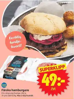 ICA Supermarket Hamburgare original erbjuda
