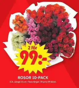 ICA Maxi Ica rosor 10-pack erbjuda
