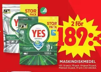 Yes maskindiskmedel