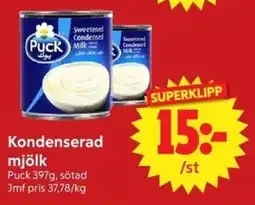 Nya Pulsen Puck kondenserad mjölk erbjuda