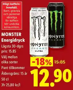 Lidl Monster energidryck erbjuda