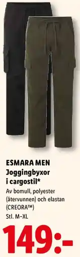 Lidl Esmara men joggingbyxor i cargostil erbjuda