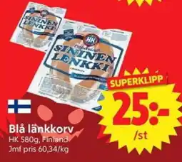 Nya Pulsen Blå länkkorv erbjuda