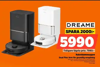 Dreame robotdammsugare dual flex arm för grundlig rengöring