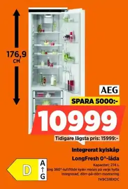 Power Aeg integrerat kylskap erbjuda