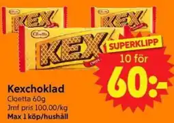 Nya Pulsen Cloetta Kexchoklad erbjuda