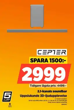 Power Cepter 2.1-kanals soundbar erbjuda