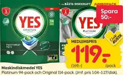 Rusta Yes maskindiskmedel erbjuda