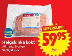 Nya Pulsen Allmans helgskinka kokt erbjuda
