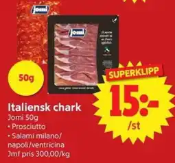 Nya Pulsen Jomi italiensk chark erbjuda