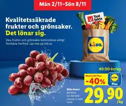 Lidl Lidl Röda druvor erbjuda