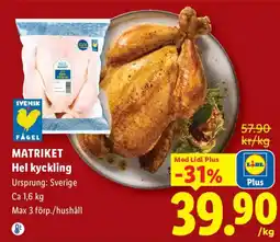 Lidl Matriket hel kyckling erbjuda