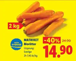 Lidl Matriket morötter erbjuda