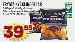Matdax Guldfågeln kycklingschnitzel erbjuda