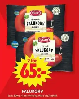 ICA Maxi Scan Falukorv erbjuda
