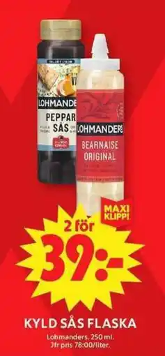 ICA Maxi Lohmanders kyld sås flaska erbjuda