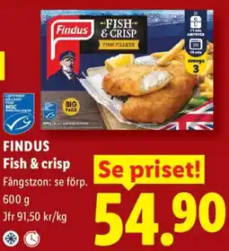 Lidl Findus fish & crisp erbjuda