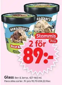 ICA Supermarket Glass Ben & Jerrys erbjuda
