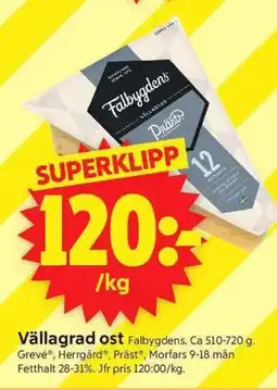 ICA Supermarket Vällagrad ost erbjuda