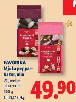 Lidl Favorina mjuka pepparkakor, mix erbjuda