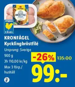 Lidl Kronfågel Kycklingbröstfilé erbjuda