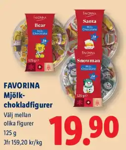 Lidl Favorina mjölkchokladfigurer erbjuda