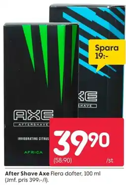 Rusta Axe aftershave erbjuda