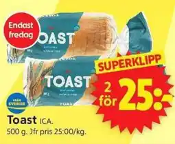 ICA Supermarket Toast ICA erbjuda