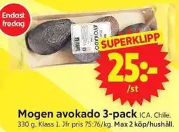 ICA Supermarket Mogen avokado 3-pack erbjuda