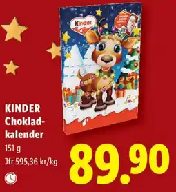 Lidl Kinder Chokladkalender erbjuda