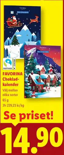 Lidl Favorina Chokladkalender erbjuda