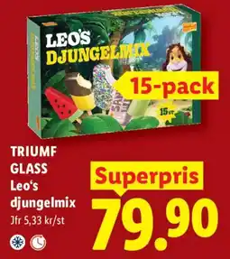 Lidl Triumf glass Leo's djungelmix erbjuda