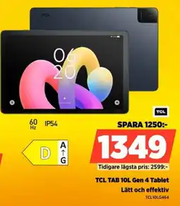 Power Tcl tab 10l gen 4 tablet erbjuda