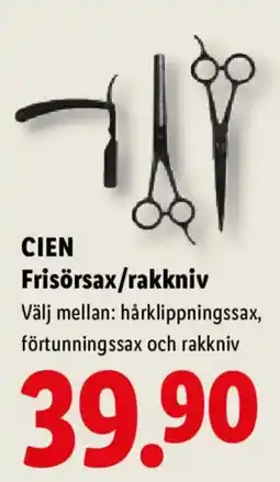 Lidl Cien frisörsax/rakkniv erbjuda