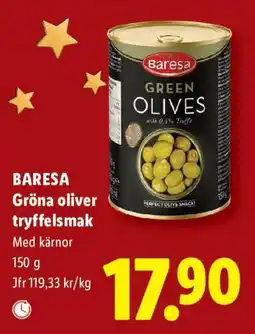 Lidl Baresa gröna oliver tryffelsmak erbjuda