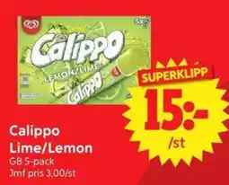 Nya Pulsen Calippo Lime/Lemon erbjuda