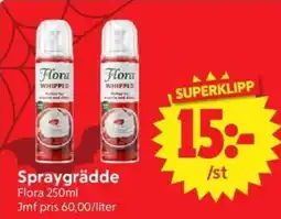 Nya Pulsen Flora spraygrädde erbjuda