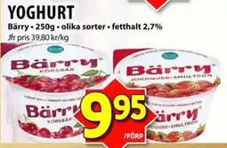 Matvärlden Tensta Bärry yoghurt erbjuda