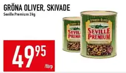 Matdax Seville gröna oliver, skivade erbjuda