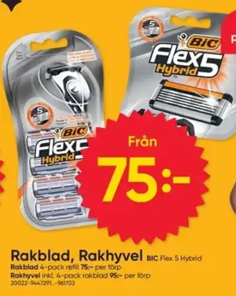 Bic rakblad, rakhyvel flex 5 hybrid