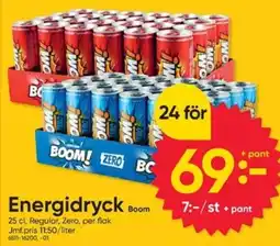 DollarStore Boom Energidryck erbjuda