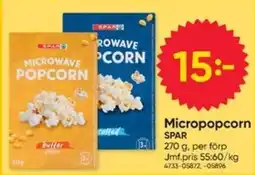 DollarStore Spar micropopcorn erbjuda
