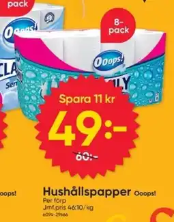 DollarStore Hushållspapper Ooops! erbjuda