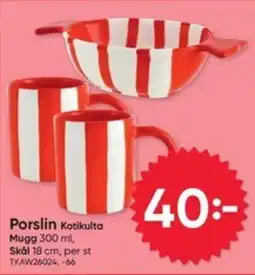 DollarStore Porslin Kotikulta erbjuda