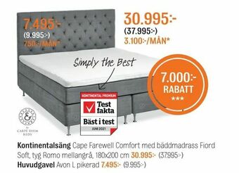 Mio Kontinentalsäng erbjuda