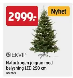 Jula Naturtrogen julgran med belysning LED 250 cm erbjuda