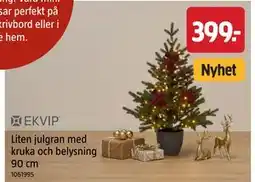 Jula Liten julgran med kruka och belysning 90 cm erbjuda
