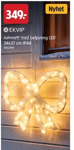 Jula Julrosett med belysning LED 34x37 cm IP44 erbjuda